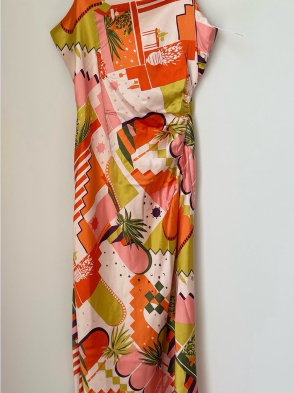 House of Harlow satin printed midi dress tropical floral - Picture 2 of 2